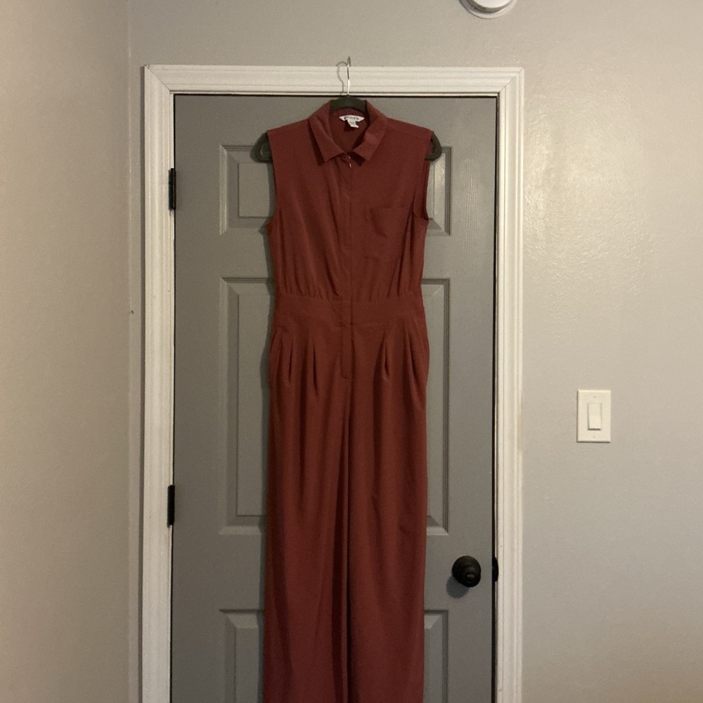 Athleta Brooklyn Height Mauve Sleeveless Collared Jumpsuit